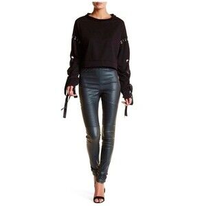 OOBERSWANK Coated High Waisted Moto Leggings M